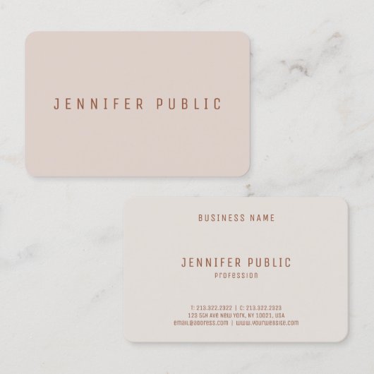 Benutzerdefinierte elegante Berufliche moderne Vor Visitenkarte (Vorne/Hinten)