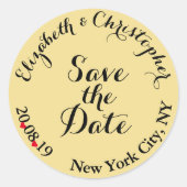 Benutzerdefinierte elegante Black Gold Hochzeit Si Runder Aufkleber (Vorderseite)