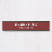 Benutzerdefinierte elegante dunkelrote Vorlage Lon Türschild (Vorderseite )