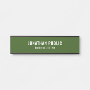 Benutzerdefinierte elegante Forest Green Template  Türschild