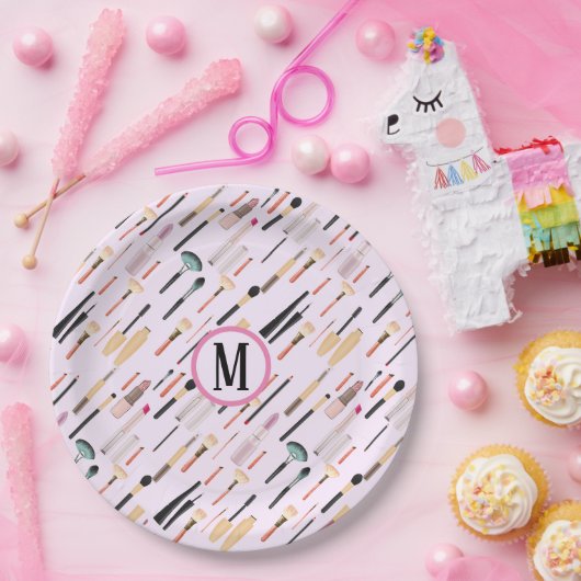 Benutzerdefinierte elegante Glittering Beauty Make Pappteller (Party)