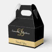 Benutzerdefinierte, elegante Gold Black Color Mono Geschenkschachtel (Rückseite)