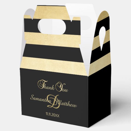 Benutzerdefinierte, elegante Gold Black Color Mono Geschenkschachtel (Geöffnet)