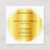 Benutzerdefinierte elegante Gold-Look Moderne Mono Quadratische Visitenkarte (Rückseite)