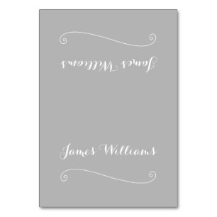 Benutzerdefinierte elegante, grau-weiße Platzierun Tischnummer