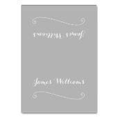 Benutzerdefinierte elegante, grau-weiße Platzierun Tischnummer (Vorderseite)