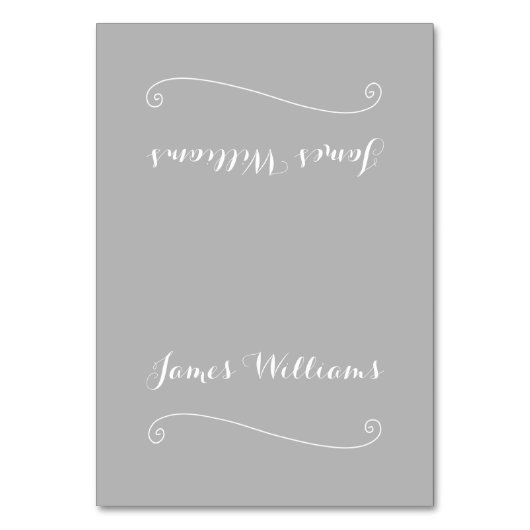 Benutzerdefinierte elegante, grau-weiße Platzierun Tischnummer (Vorderseite)