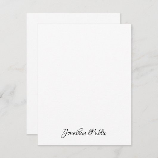 Benutzerdefinierte elegante Handskriptbezeichnung Mitteilungskarte (Vorne/Hinten)