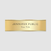 Benutzerdefinierte elegante Imitat Gold Moderne Vo Namensschild (Vorderseite)