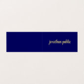 Benutzerdefinierte elegante Imitat Gold Script Tex Visitenkarten (Außenseite Aufgefaltet)