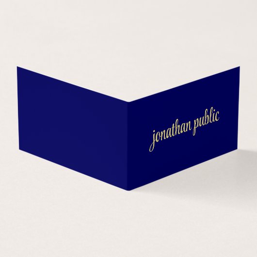 Benutzerdefinierte elegante Imitat Gold Script Tex Visitenkarten (Vorderseite)