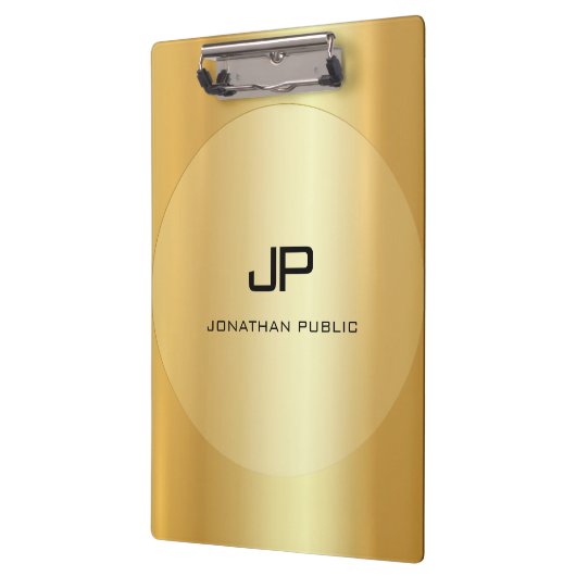 Benutzerdefinierte elegante Imitate Gold Monogram Klemmbrett (Links)