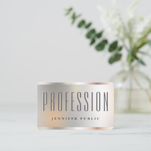 Benutzerdefinierte elegante Imitate Silver Templat Visitenkarte (Stehend Vorderseite)