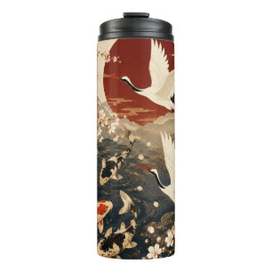 Benutzerdefinierte elegante japanische Koi- und Kr Thermosbecher