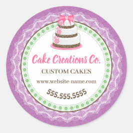Benutzerdefinierte elegante Kuchenverpackung Runder Aufkleber