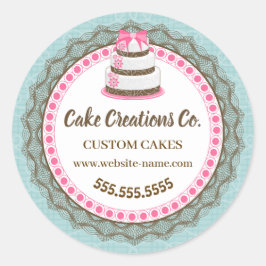 Benutzerdefinierte elegante Kuchenverpackung Runder Aufkleber