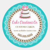 Benutzerdefinierte elegante Kuchenverpackung Runder Aufkleber (Vorderseite)