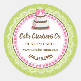 Benutzerdefinierte elegante Kuchenverpackung Runder Aufkleber