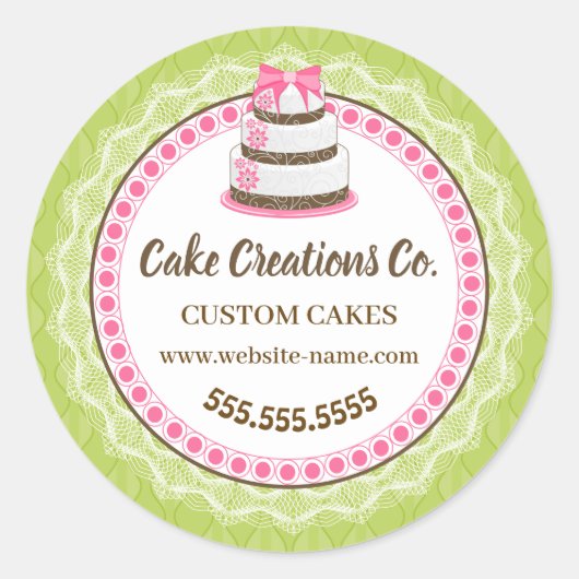 Benutzerdefinierte elegante Kuchenverpackung Runder Aufkleber (Vorderseite)