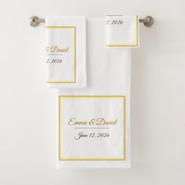 Benutzerdefinierte elegante minimalistische Hochze Badhandtuch Set