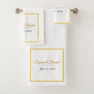Benutzerdefinierte elegante minimalistische Hochze Badhandtuch Set