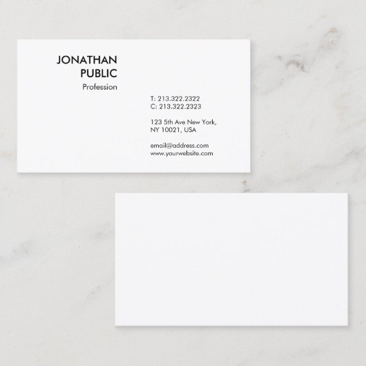 Benutzerdefinierte elegante, moderne Berufliche ei Visitenkarte (Vorne/Hinten)