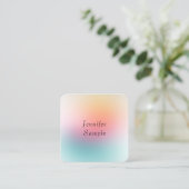 Benutzerdefinierte elegante, moderne, farbenfrohe quadratische visitenkarte (Stehend Vorderseite)