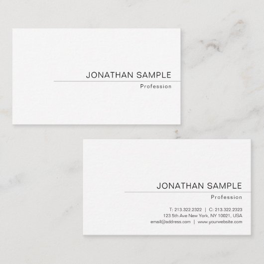 Benutzerdefinierte elegante moderne minimalistisch visitenkarte (Vorne/Hinten)