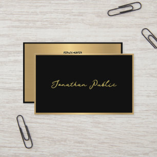 Benutzerdefinierte elegante moderne Script Black O Visitenkarte