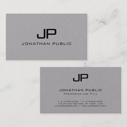 Benutzerdefinierte, elegante Monogram-Minimale mod Visitenkarte (Vorne/Hinten)