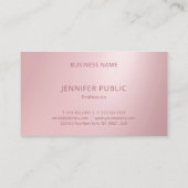 Benutzerdefinierte, elegante Monogram Rose Gold Te Visitenkarte (Rückseite)