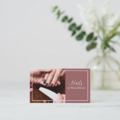 Benutzerdefinierte elegante Nail Saloon Business C Visitenkarte (Stehend Vorderseite)
