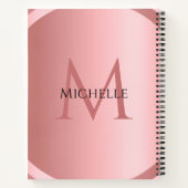 Benutzerdefinierte elegante Rose Gold Monogram Mod Notizblock (Rückseite)