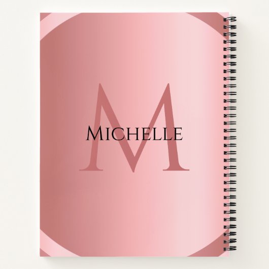 Benutzerdefinierte elegante Rose Gold Monogram Mod Notizblock (Rückseite)