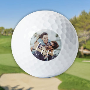 Benutzerdefinierte elegante Schrift Liebe Foto Golfball
