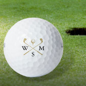 Benutzerdefinierte elegante Schwarz-Gold-Monogramm Golfball