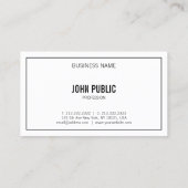 Benutzerdefinierte elegante Schwarz/Weiß-Vorlage Visitenkarte (Rückseite)