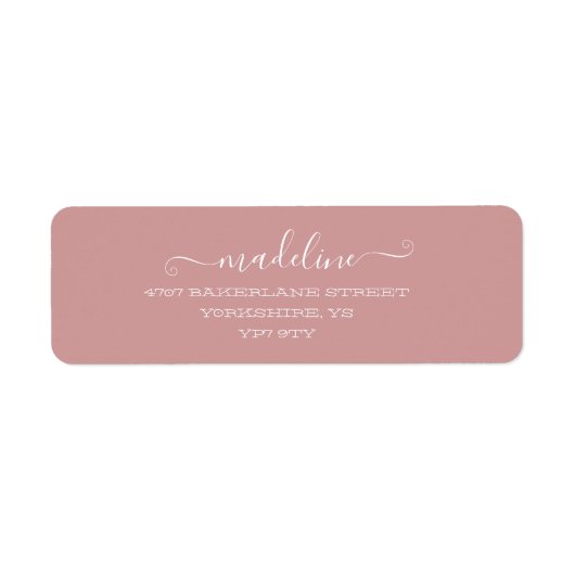 Benutzerdefinierte, elegante Script-Dusty-Pink-Rüc (Vorne)