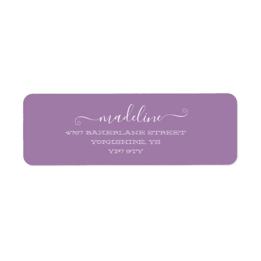Benutzerdefinierte elegante Script-Lilac-Lavendern (Vorne)
