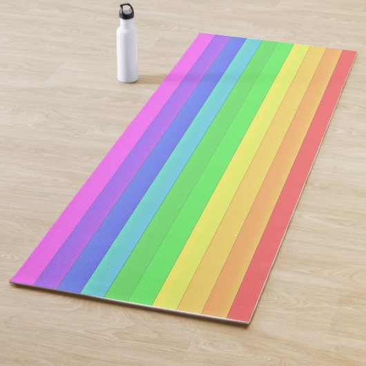 Benutzerdefinierte elegante Streifen Rainbow Color Yogamatte (Beispiel)