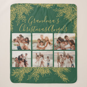 Benutzerdefinierte elegante Weihnachts-Foto-Collag Sherpadecke