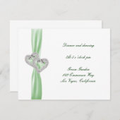 Benutzerdefinierte Empfang-Karte für Limone Herzen Einladung (Vorne/Hinten)