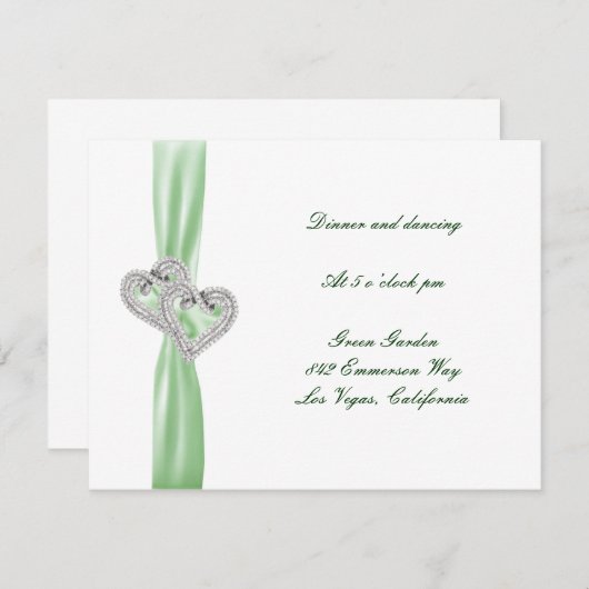 Benutzerdefinierte Empfang-Karte für Limone Herzen Einladung (Vorne/Hinten)