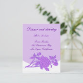 Benutzerdefinierte Empfang-Karten der lila Blume Einladung (Stehend Vorderseite)