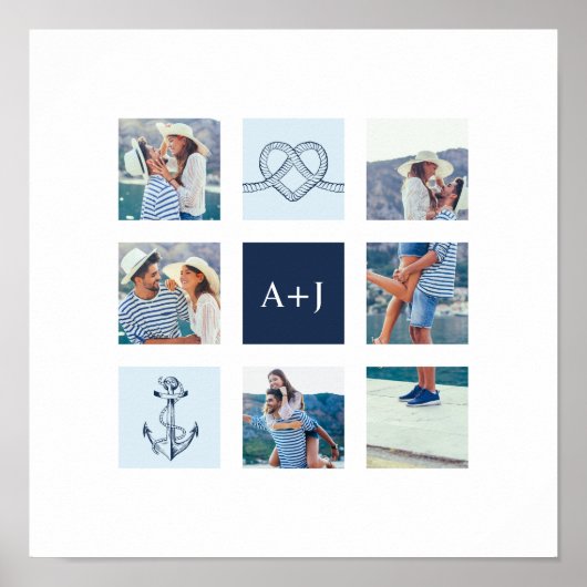 Benutzerdefinierte Engagment-Foto-Collage Kopieren Poster (Vorne)