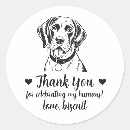 Benutzerdefinierte Englische Pointer-Hund Hochzeit Runder Aufkleber (Vorderseite)