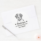 Benutzerdefinierte Englische Pointer-Hund Hochzeit Runder Aufkleber (Umschlag)