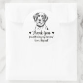 Benutzerdefinierte Englische Pointer-Hund Hochzeit Runder Aufkleber (Tasche)