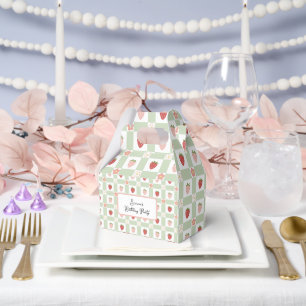 Benutzerdefinierte Erdbeer-Gingham-Geburtstagsfeie Geschenkschachtel