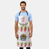Benutzerdefinierte Erdbeere Mit Monogramm Schürze  (Getragen)